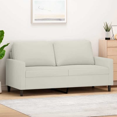 vidaXL Tweezitsbank 140 cm fluweel crèmekleurig