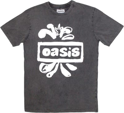 Oasis - Logo Splat Heren Tshirt - M - Grijs
