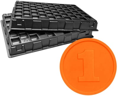 CombiCraft reliëfmunt 1 met 2 telbakken in oranje - 1000 munten