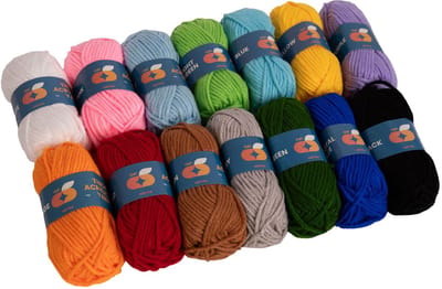 Colorations acrylgaren set - 14 kleuren - 4 mm breigaren knutselen.