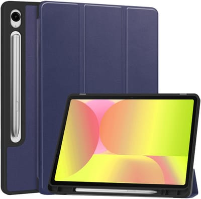 Hoes - Geschikt voor Samsung Galaxy Tab S10 Lite - Dun & Stevig - Trifold Bookcase - Hard Cover Case - Met Uitsparing Geschikt voor S Pen - Hardcover Book - Tablet Hoesje - Donkerblauw