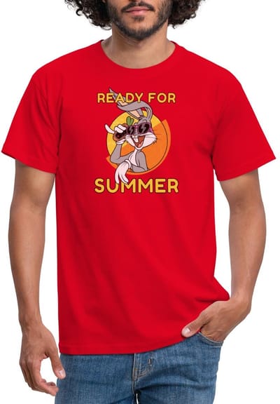 Looney Tunes Bugs Bunny Ready For Summer T-Shirt Heren