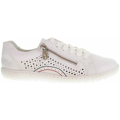 Rieker damesschoen lage veterschoen slip-on 52824-80 parelwit