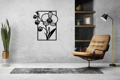 Bloemen muurdecoratie - Wanddecoratie - Deco - Zwart - Hout - Decoratie - Art - Muurdecoratie - Line art - Wall art - Wandborden - Bohemian - kerst - kerstcadeau - wandecoratie woonkamer - kerstgeschenk