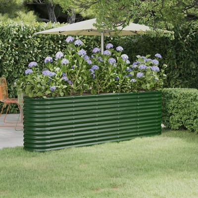 vidaXL - Plantenbak - 224x40x68 - cm - gegalvaniseerd - staal - groen