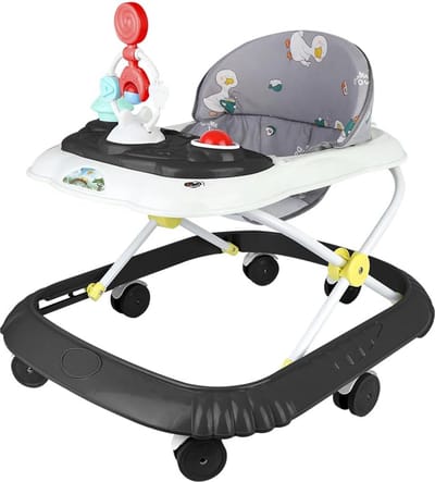 Inklapbare Loopwagen voor Baby's met Verstelbare Hoogte en Afneembaar Muziekpaneel (6-18 Maanden)