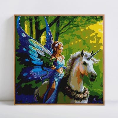 Peinture Diamant 5D DIY Ronde Complète Cheval et Fille Broderie Diamant Point de Croix 30x30CM yellow