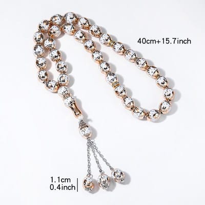 Tasbih Gebedskralen Armband Islam Moslim Gebedskralen Tasbeeh Teller Zikr Rozenkrans Kralen Masbaha Meditatie Armbanden Voor Vrouwen Mannen gray