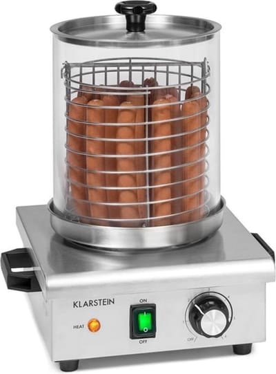 Klarstein Pro Worstfabriek 450 - Hotdog maker - 450W - 5 Liter - 30-100°C - glas - Roestvrij staal - Zilver,1L 5,6 kg - RVS - LED Thermostaat - Worstmachine - Worstapparaat - Sausage Maker - voor Snackbar