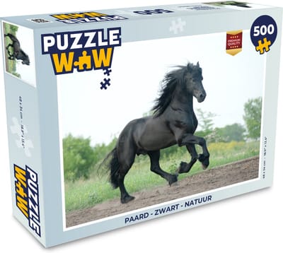 Puzzel Paard - Zwart - Natuur - Legpuzzel - Puzzel 500 stukjes