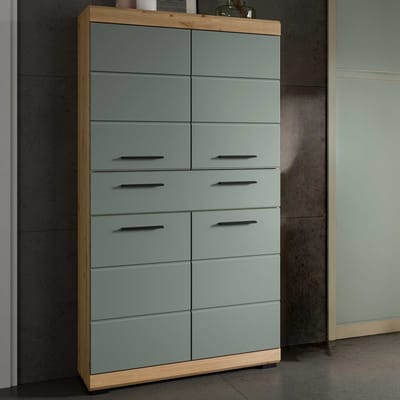 Badkamer Midhoog Kast Scout Xonox - Sage En Artisan Eik - 74x141x31 Cm - Xonox - Badkamer Halfhoge Kast - Bruin; Groen - Spaanplaat