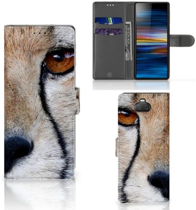 Sony Xperia 10 Telefoonhoesje met Pasjes Cheetah