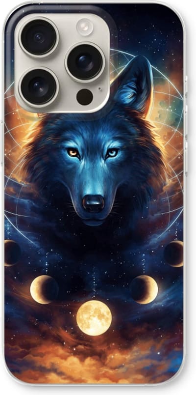 Case Company® - Hoesje geschikt voor iPhone 16 Pro hoesje - Wolf Dreamcatcher - Soft Cover Telefoonhoesje - Bescherming aan alle Kanten en Schermrand
