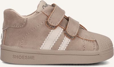 Shoesme Beige Sneakertje Met Stootneus - Sneakers Kinderen - Unisex - Taupe - Microleer - Maat 20