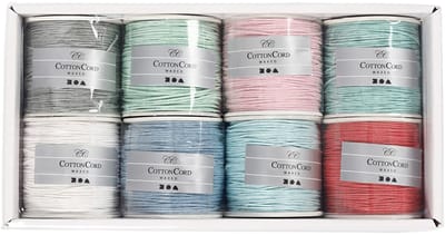 Katoenkoord, dikte 1 mm, diverse kleuren, 8x40 m/ 1 doos