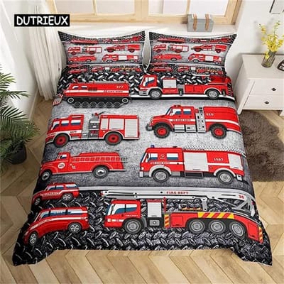 Dekbedovertrek Cartoon Graafmachine Tractor King Dekbedovertrek Cartoon Bouwtruck Beddengoedsets Voertuig voor Kinderkamer Decoratie AU King(245x210cm)