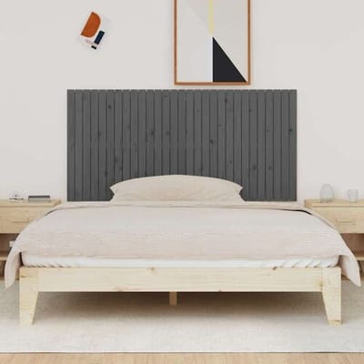 vidaXL Wandhoofdbord 185x3x90 cm massief grenenhout grijs
