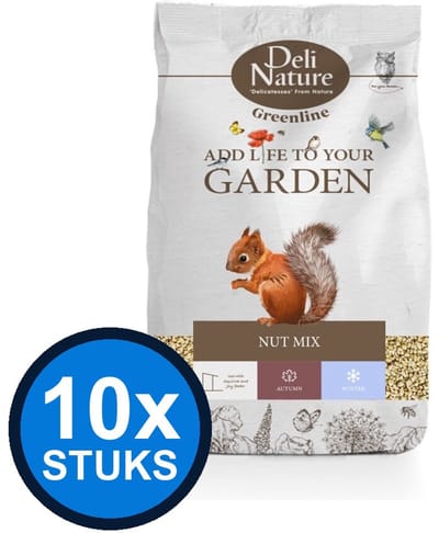 10x Deli Nature - Greenline nut mix 500gr - Vogelvoer - 500 g