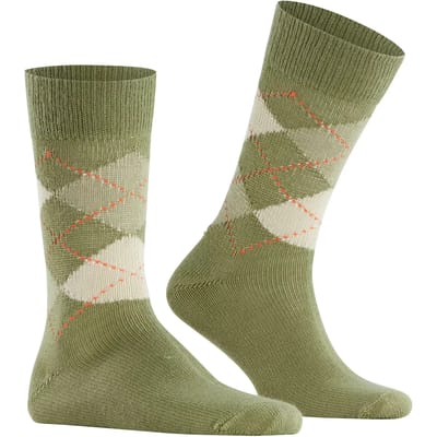 Burlington Preston gedessineerd materiaal sokken heren groen - maat 40-46
