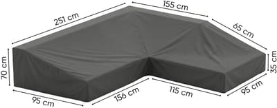 L-vormige loungesethoes 251x210x70x95 cm. - Rechts (Savannah)