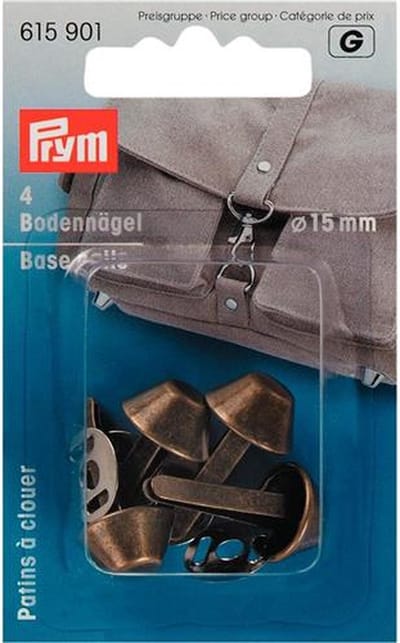 Prym 615901 Bodemnagels voor tassen Ø 15 mm oudmessing