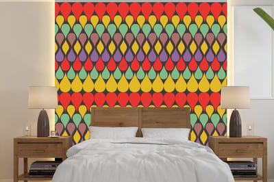 Behang - Fotobehang Vintage - Retro - Kleuren - Patronen - Breedte 240 cm x hoogte 240 cm