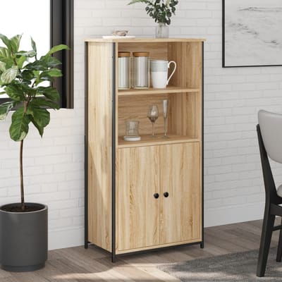 vidaXL - Hoge - kast - 62x36x121,5 - cm - bewerkt - hout - sonoma - eiken