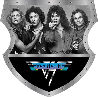 Signs USA - Muziek schild - boven recht - met Logo onder - Van Halen - 40 x 40 cm