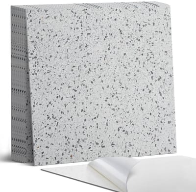 Coloray Plaktegels - Steenpatroon met textuur Portugese Tegels - 30 cm x 30 cm - Grijs Plaktegels - 9 stuks - Vierkant PVC Tegels - Plaktegels Keuken - Zelfklevende Vloertegels - Vinyl Tegels Zelfklevend - Zelfklevende Tegels