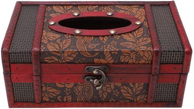 Dailygoods- Tissue Doos Vintage Stijl - Houten Houder - Decoratieve Zakdoekjeshouder - Antieke Uitstraling - Rechthoekig - Handgeverfd Design