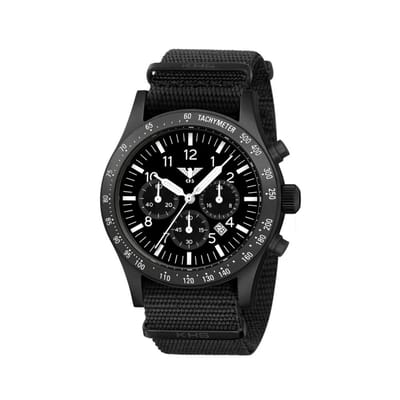 KHS - KHS.PLABSSC.NB - Polshorloge - Heren - Solar - PLATOON Black Steel Solar Chronograph