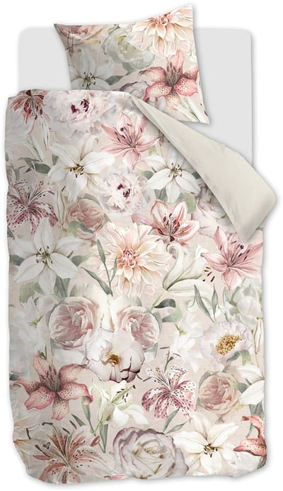 Riviera Maison Lily Love dekbedovertrek - Eenpersoons - 140x200/220 - Roze