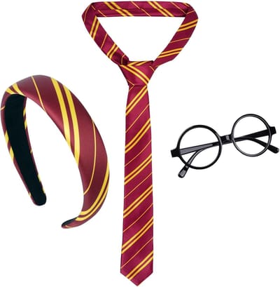 Woven Necktie voor Cosplay, Toebehoren voor Tovenaars, Halloween Kostuums, Kinderen en Volwassenen, Accessoires zoals Bril en Hoofdband