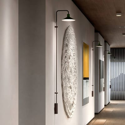 Bover LED wandlamp Platet A/06, zwart/olijfgrijs, 154 cm