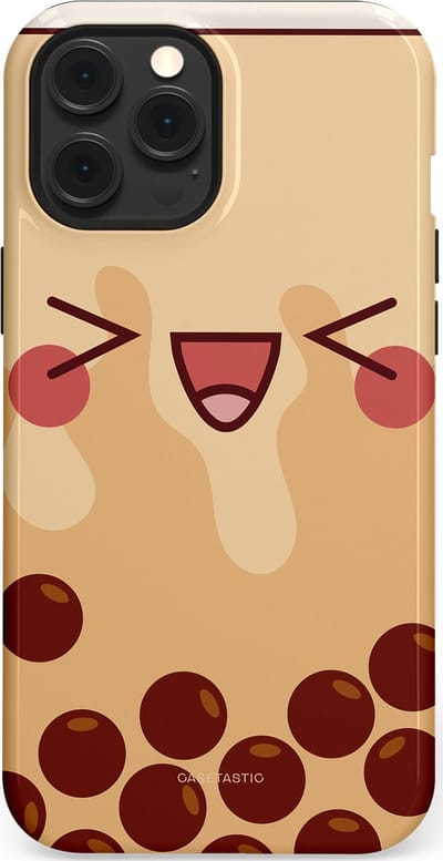 Casetastic Hoesje Geschikt voor Apple iPhone 12 Pro Max Magsafe - Stijlvolle Beschermende Duo-layer Case - Smeltende caramel bolletjes