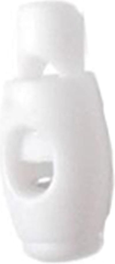 Bevestigingsclip met veer voor paracord - 26mm ovaal - Wit- 2 stuks