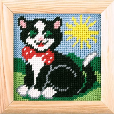 Borduurpakket voor kind - met lijstje - Orchidea - Poes in de Zon