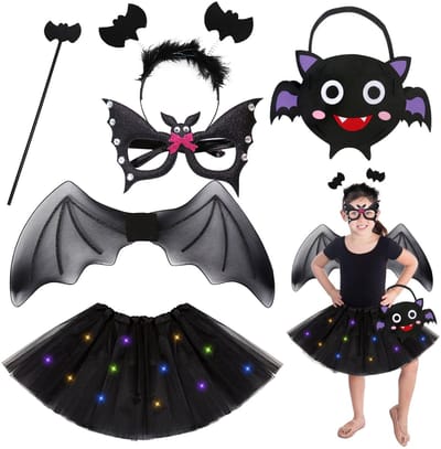 Allecto - Vleermuiskostuum - Halloween-kostuum - Schattig en opvallend - Kinderen - Cosplay-kostuum - Perfect voor feesten - Meisjes