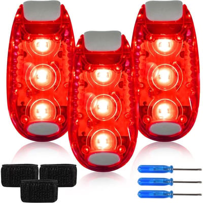 Een set van 3 rugzakken met LED-zaklampen, inclusief accessoires: hardlooplamp, kinderveiligheidslamp - rugzak - jogging - kinderwagen [Energie-efficiëntieklasse A+]