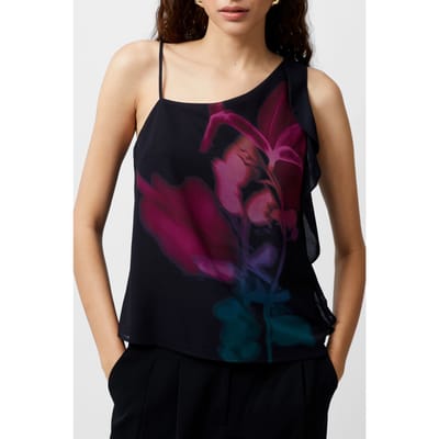 French Connection Eden Ggt Frilly Cami Top Blackout Multi Size: XS | Tanks &amp; Camis Outlet | Dames | Zwart
