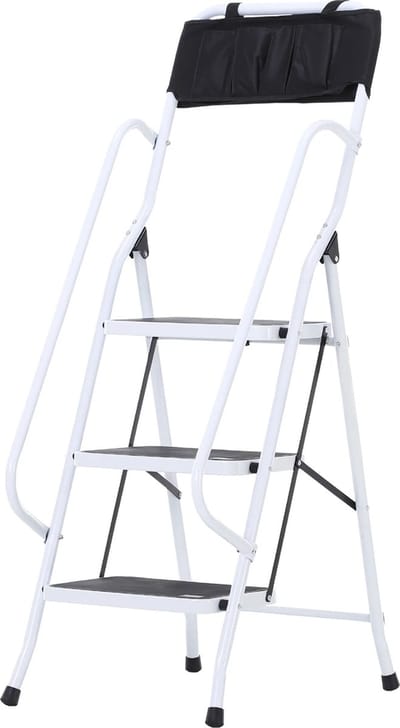 Gran Vida® - Huishoudtrap - Opvouwbaar - 4 Treden - Antislip - Inclusief Zijleuning