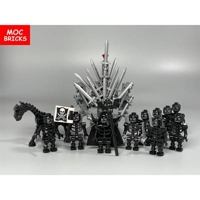 Briques MOC DIY Groupe des Magiciens Messagers Sombres Crâne Squelette Cheval Sombreurs Accessoires Assemblé Blocs de Construction Enfants Garçons