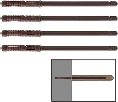 Daity 8-delige set verborgen zwevende plankdragers - robuuste muurbeugel - geschikt voor houten planken - metalen plankdrager - geen schroeven nodig - totale lengte 22 cm (bruin)