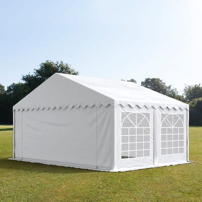 Partytent feesttent 5x5 m tuinpaviljoen -tent PVC 700 N in wit waterdicht