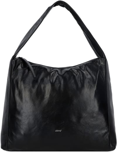 abro schoudertas Leather Dioniso Hobo Bag Amber Black / Nickel zwart