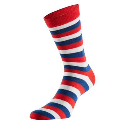 Apollo - Feest sokken met strepen - rood-wit-blauw 36/41 - Gekleurde sokken - Carnaval - Party sokken heren