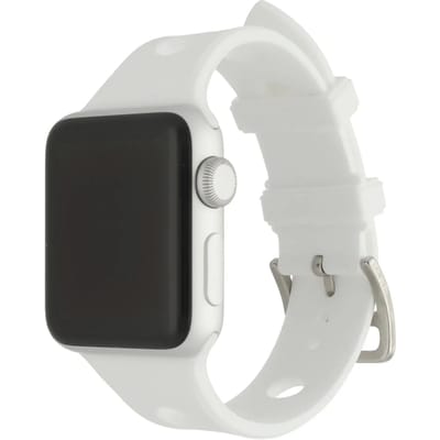 123watches bandje Evelor - siliconen - wit - 38 · 40 · 41 & 42 mm - Geschikt voor Apple Watch series 1/2/3/4/5/6/7/8/9/10/11/12/SE/SE2/SE3