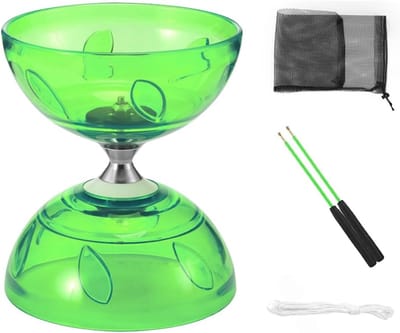 Diabolo Vrijloper - Jongleerbal Set - Beginners Oefenen - Kogellagers LED - 13 x 15 cm - Groen