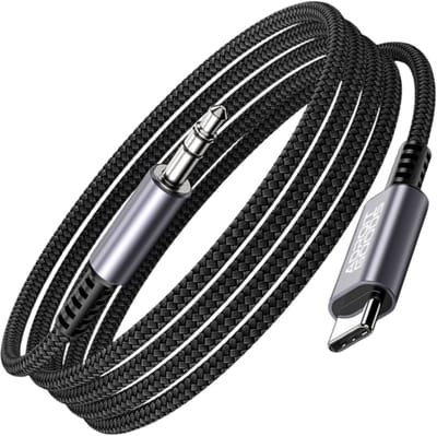 AdroitGoods 3.5 mm naar USB C Audio Jack Kabel met DAC Chip - Compatibel met Galaxy S23 Ultra, S23, S22, S21+,S2, iPad Pro/Air/2021, Google Pixel 4 - 0,5m