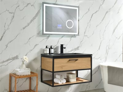 Excellent Wellness Badkamermeubel Model 1 - 80 cm - Naturel Eiken - Bluetouth LED Spiegel